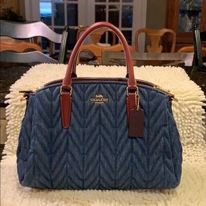 Coach medium sized denim satchel